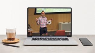 Video of Dr. Miller teaching on a laptop screen